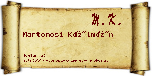 Martonosi Kálmán névjegykártya